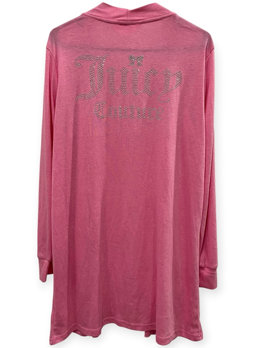 Juicy Couture Pink Knit Open Front Longline Duster Cardigan/Sleep Robe L NWT